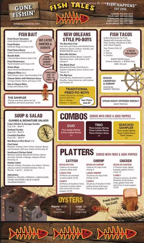 Fish Tales Menu With Prices
